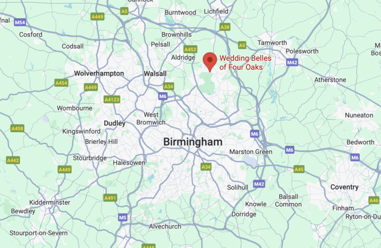 google maps of wedding belles of four oaks bridal boutique location